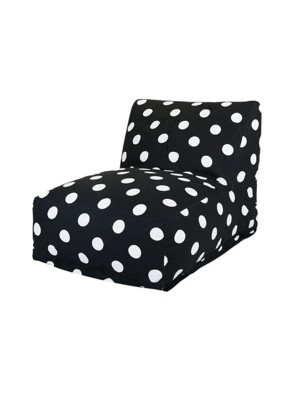 Majestic Home Goods Decorative Black Large Polka Dot Bean Bag Chair Lounger