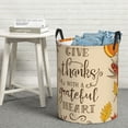 thumbnail image 5 of Goofa Thanksgiving With A Grateful Heart Printed Circular Hamper,Laundry Basket with Handles,Storage Baskets Foldable,Large Capacity Laundry Hamper-Small, 5 of 8
