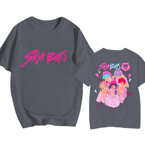 Moonsky Camiseta unisex Huntrix Dem-0n, colores cómodos, camiseta Huntrix para niñas, camiseta Mira Rumi Joey, merchandising, regalo juvenil para fans del K-pop (Gris oscuro XL)