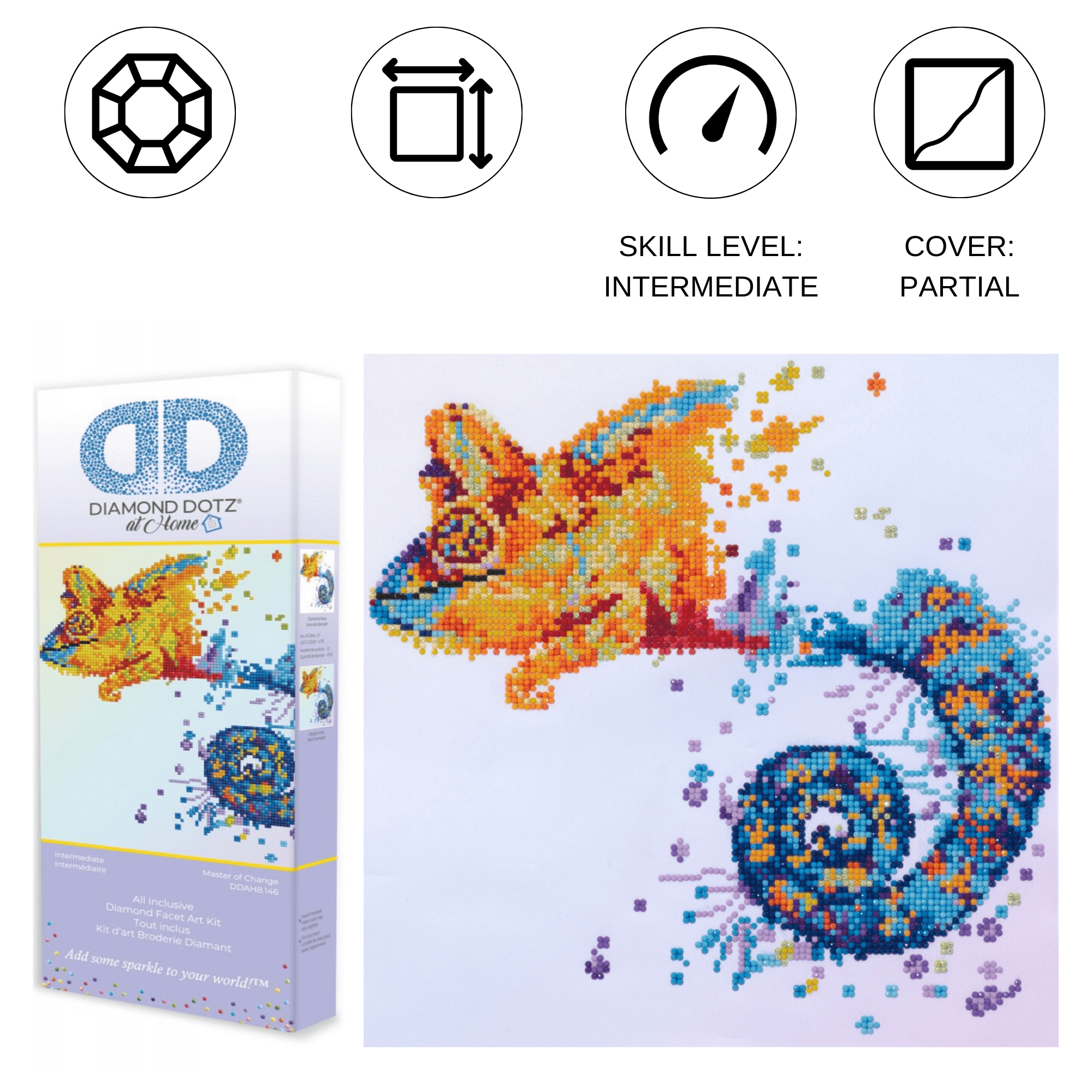 Diamond Dotz at Home - Master of Change, Partial Drill, Round Dotz, Diamond Painting Kits, Diamond Art Kits for Adults, Gem Art,  Diamond Art, Diamond Dotz