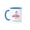 Blue/White, variant on 3drose, Flamingo Performing Tree Yoga Pose, 11oz Two-tone Yellow Mug