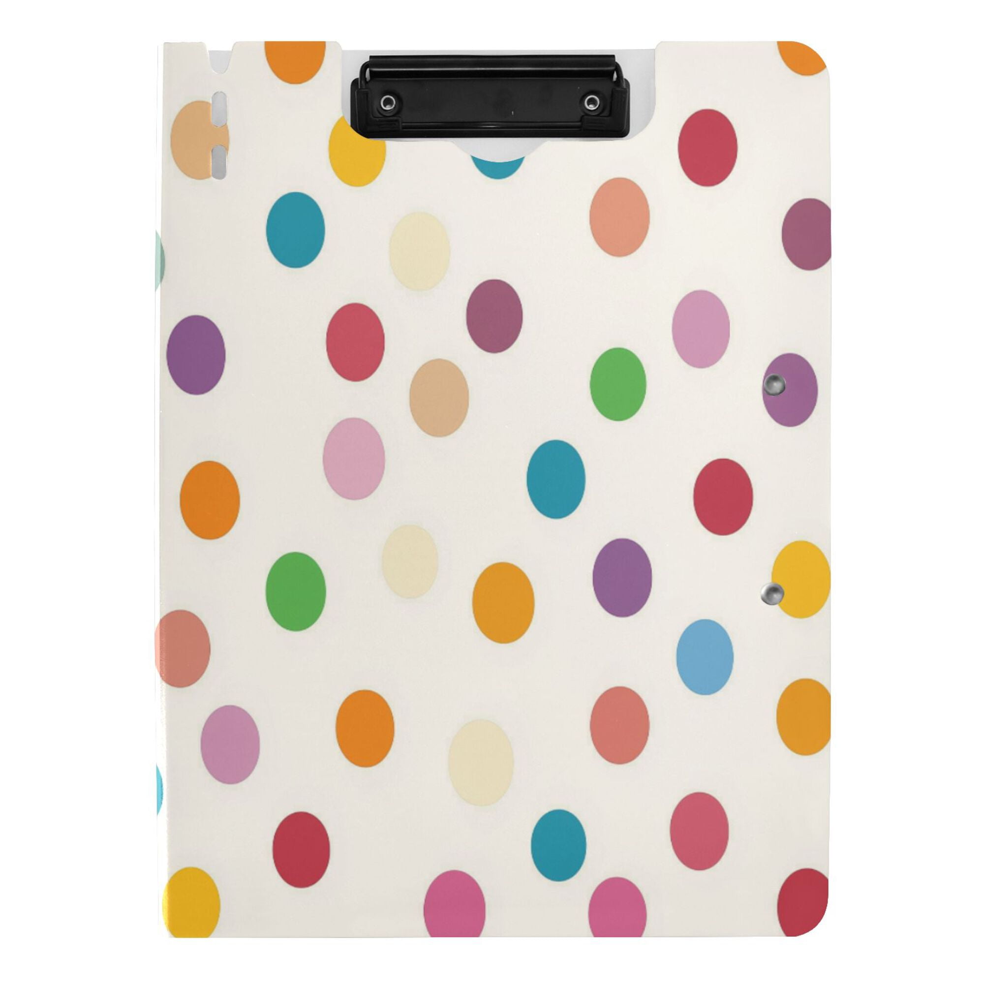 FORMRS A4 Clipboard Folder with Pen Holder Horizontal Foldable School Office Binder, Polka Dot