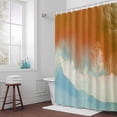 thumbnail image 3 of Orange Ocean Bathroom Shower Curtain, Beach Pattern Waterproof Washable Soft Bath Curtain for Bathtub Decor with 12 Hooks&Grommet, 54x78 Inch, 3 of 9