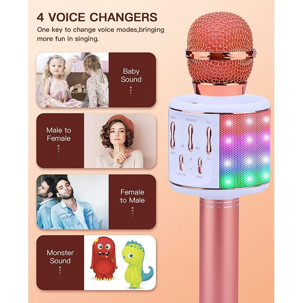 eKids Disney Frozen 2 Microphone karaoké Bluetooth avec lumières LED Disco  Party, haut-parleur Bluetooth portable compatible avec Apple Samsung Siri  et Google Assistant, machine karaoké pour enfants 