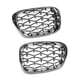 thumbnail image 5 of Rejilla de riñón delantera para automóvil, 2 piezas, 51137005837, resistente al desgaste, accesorios izquierdo y derecho, reemplazo duradero , galvanoplastia Sunnimix Parrilla delantera tipo riñón, 5 of 8