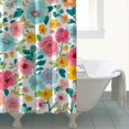 thumbnail image 4 of Pioneer Flower Floral Print Pattern Shower Curtain 84"x72" ,Bathroom Decorative Shower Curtains Set with 12 Hooks,Modern Waterproof Washable Shower Curtain, 4 of 6