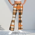 thumbnail image 3 of Ugoldhm Girls Plaid Flare Pants - Bell Bottom Fleece Lined Trousers Winter Warm Pants for 5-16Y, 3 of 6