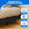 thumbnail image 3 of Dextrus Full Size Floating Bed Frame with LED Lights and Charging Station, Easy Assembly Heavy Duty Metal Platform Bed, No Box Spring Required (Black), 3 of 9