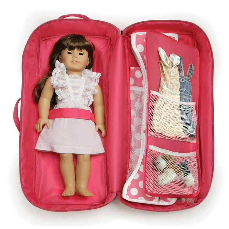 Doll Travel Case with Bed and Bedding Pink Walmart