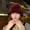 Wine red, variant on White Rabbit Hair Fisherman Hat For Women In Autumn And Winter, Plush Bucket Hat For Japanese Style, Big Head, Round Basin Hat, Small Face, Warm Hat Trend