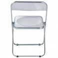 thumbnail image 4 of LeisureMod Folding Dining Chair in Acrylic with Chrome Steel Frame and Open-Back Design for Modern Home, Kitchen, Cafes Lawrence Collection Set of 2, 4 of 19