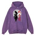 thumbnail image 5 of Sudadera con capucha retro desgastada con espíritu samurái japonés para hombre, estilo bushido, estilo hip hop, holgada, informal, para parejas, 5 of 5