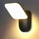 thumbnail image 1 of Aplique LED de pared para interior y exterior de 12 W, Huat Downlight, moderno aplique LED impermeable IP65, aplique de aluminio para salón, escalera, pasillo y jardín (negro/blanco cálido), 1 of 5