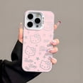 thumbnail image 1 of Sanrio Hello Kitty Cool Full Screen KT Phone Case For iPhone 15 14 13 12 11 Pro Max 8 7 Plus Candy Matte Shockproof Back Cover Fashion, 1 of 6