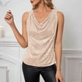 thumbnail image 4 of WTXUE Womens Sequin Sleeveless Cowl Neck Tank Tops Loose Fit Tunic Tops Sparkly Shimmer Party Dressy Club Shirts Tube Top Going Out Tops Dressy Casual Shirts for Evening Party Rose Gold L, 4 of 7