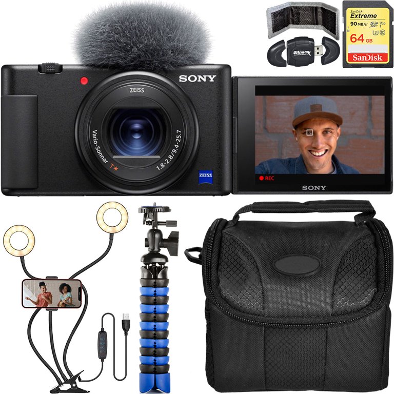 Sony ZV-1 Digital Camera (Black) with Bluestone USB Dual Ring