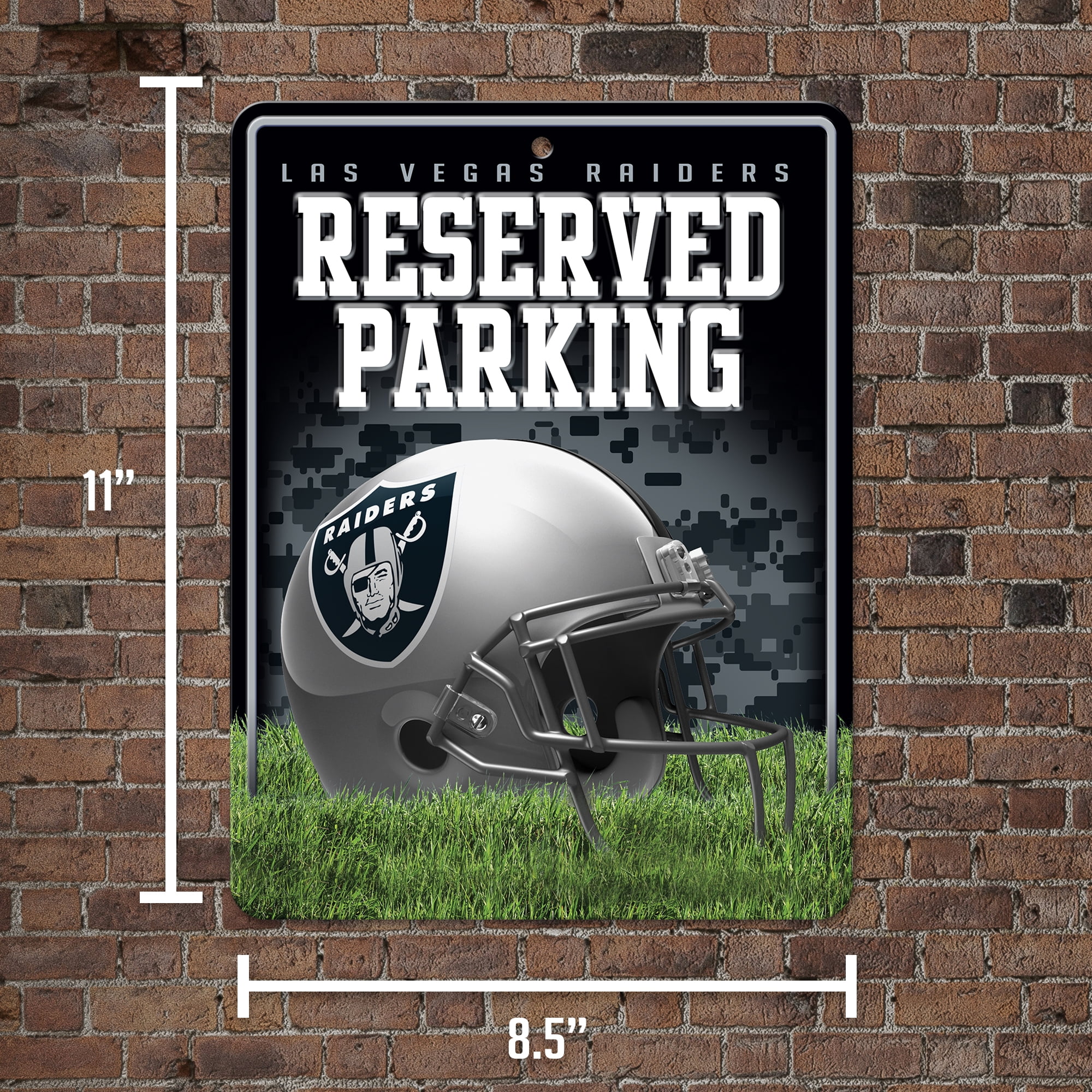 FANMATS NFL - Las Vegas Raiders Team Color Reserved Parking Sign Décor  18in. X 11.5in. Lightweight