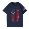 thumbnail image 4 of Hogleaql 4th Of July Shirts for Men Crewneck Patriotic Shirt Short Sleeve USA Flag Independence Day Graphic for Men Trendy T Shirt Navy L, 4 of 4