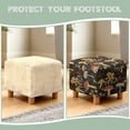 thumbnail image 6 of SCRAWLGOD Mushroom Floral Print Black Stretch Ottoman Cover Square Ottoman Slipcovers for Foot Stool & Folding Storage Furniture Soft Form Fit with Elastic Bottom for Pets, 6 of 7