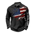 thumbnail image 4 of Dwelliawo We the People Shirt for Men American Flag Casual Waffle Polo Shirt 250 Anniversary Usa Patriotic Shirts Long Sleeve Tee Black L, 4 of 4