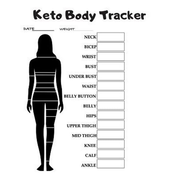 Keto Body Tracker: Weekly body measurement pages to help track your progress. (Paperback)