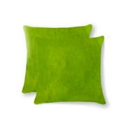HomeRoots Decor 18-inch x 18-inch x 5-inch Lime Cowhide - Pillow 2-Pack