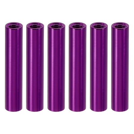 

M3 Aluminum Spacers 6 Pcs Metal Spacer Aluminum 3mm ID x 5mm OD x 26mm L Threaded Spacer Screw Standoff Purple