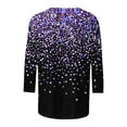 thumbnail image 5 of Plus Size Sale Clothes Under $5.00 Fayshow0 Solid Color Pullover Round Neck Women'S Loose Casual Printed Round Neck 3/4 Sleeves T-Shirt Top, 5 of 5