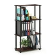 thumbnail image 4 of Furinno Rata 4-Tier Industrial Multipurpose Flat Base Shelf Display Rack with Metal Frame, Americano, 4 of 5
