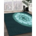 thumbnail image 3 of Ahgly Company Tapis Rectangulaire Lavable en Machine Intérieur Transitionnel Vert Sarcelle Profond, 5 Pieds x 8 Pieds, 3 of 7