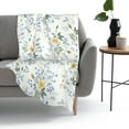 thumbnail image 4 of Blue Yellow Flower Floral Blanket, Soft Blankets Flannel Bed Throw Cozy Lightweight Plush Gifts for Women Girls Sofa Couch Bedroom Living Rooms Warm All Season, Home Decor, Small 50"x40", 4 of 6