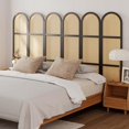 thumbnail image 4 of Room Dividers and Folding Privacy Screens, 5.6 Ft Double Hinged Rattan Partition Freestanding Wall Room Divider for Home - 6 Panels (Black), 4 of 18