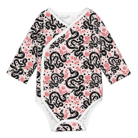 

Matuu Black Snake for Baby Long-Sleeve Bodysuit Soft Cotton Comfortable and Breathable Perfect for Newborns and Infants