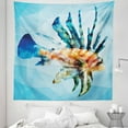 thumbnail image 1 of Sealife Tapestry, Underwater Themed Ornamental Fish in the Style of Polygon Graphics Pattern, Fabric Wall Hanging Decor for Bedroom Living Room Dorm, 5 Sizes, Blue and Sky Blue, by Ambesonne, 1 of 1