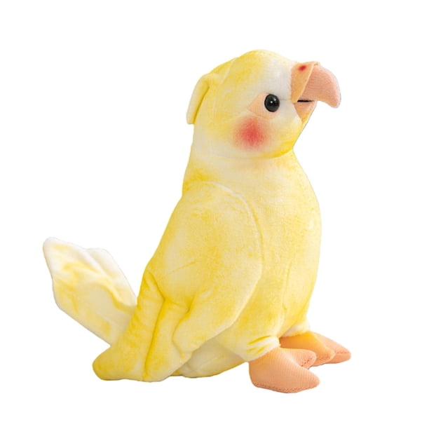 Loro de peluche amarillo, juguete suave y cómodo, regalo para niños, adorable adorno decorativo para sofá para niños y niñas, pájaro de peluche.