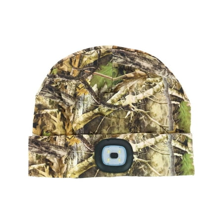 Night Scout Fleece Lined Camo Print Beanie Cap with LED Light (Men)