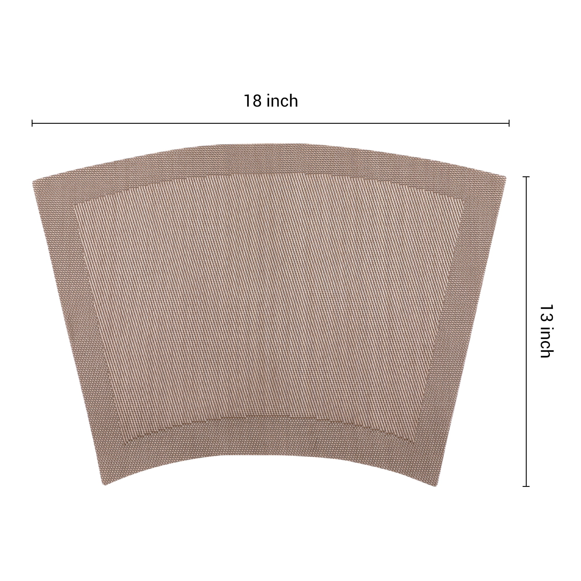 Unique Bargains Set of 8 Placemats Washable Heat Resistant Table Placemats Khaki 18x13in