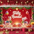 thumbnail image 3 of Colorful Ornaments Christmas Banner Golden Stars Holiday Display Gift Boxes Cactus Decor Navidad Backdrop for Christmas Party Indoor Celebration Xmas Gathering, 3 of 9