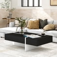 thumbnail image 2 of Stylish Black Coffee Table, 45.2*25.5*13.7in, With Smooth High Gloss Finish And Convenient Storage Facility For Living Room Furniture Table Surface Practical Drawer, 2 of 5