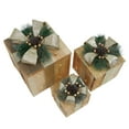 thumbnail image 6 of Alpine Corporation Set of 3 Assorted Size Wooden Light-Up Holiday Gift Boxes Decor, Gold, 6 of 14