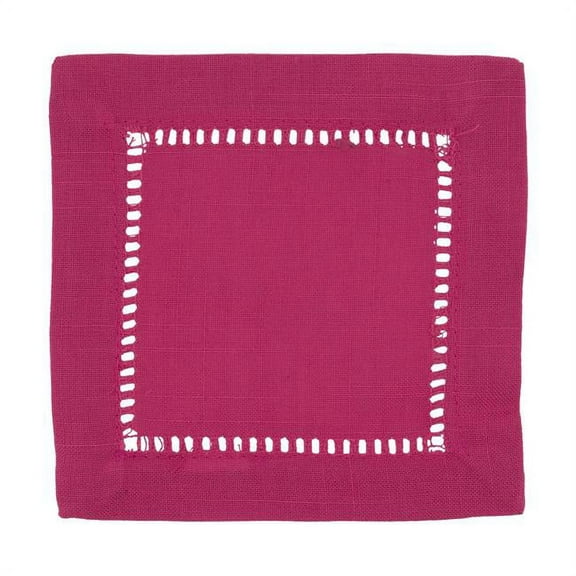 Saro Lifestyle Hemstitched Border Cocktail Napkin (Set of 12)