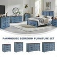 thumbnail image 6 of ACCOHOHO Farmhouse 6 Drawer Dresser, Rustic Wood Dresser Chest of Drawers for Bedroom，52'' Wide TV Stand with Large Drawers for Living Room， Blue, 6 of 6