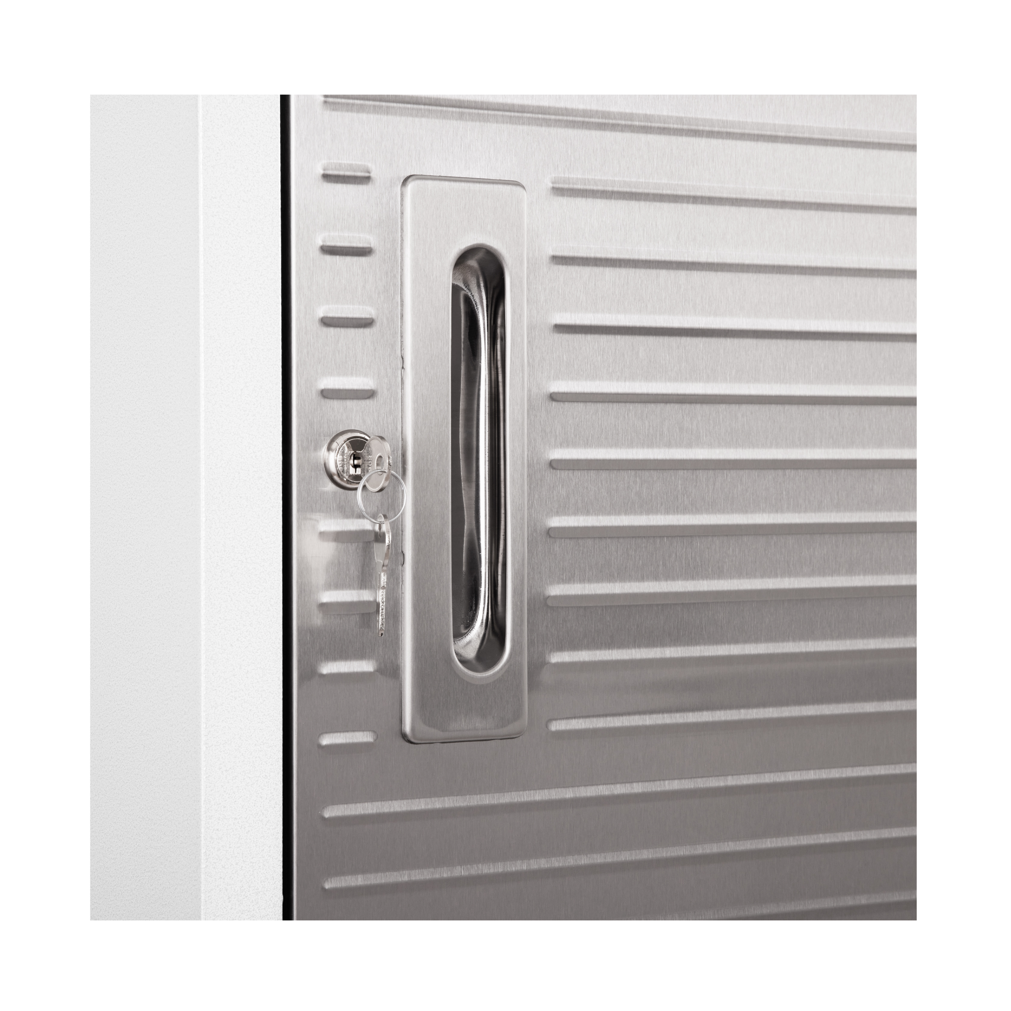 Seville Classics UltraHD® Solid Steel Lockable Metal Storage Wall Cabinet Organizer, w/ Adjustable Shelf, 24" W x 12" D x 28" H, White