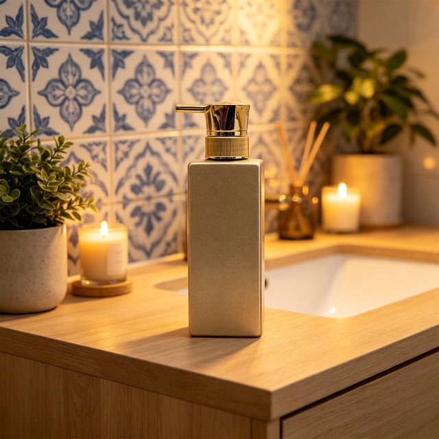 YiJuHui Refillable Soap Dispenser Hands Free Automatic Touchless Sensor Pump for Bathroom Kitchen Sink Liquid Soap Lotion Shower Gel Dispenser with High Quality Plastic Modern Design
