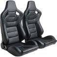 thumbnail image 1 of WIILAYOK 2 Pack Racing Seats, Universal PVC Leather Racing Bucket Seats Sport Pair Adjustable Seats with Sliders, Black and Blue Stitching, 1 of 4