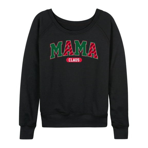 Instant Message - Mama Claus Varsity - Women's French Terry Long Sleeve Pullover