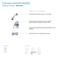 thumbnail image 2 of Single Handle Tub and Shower Faucet with Pressure Balance Valve Chrome Finish, 2 of 3