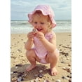 thumbnail image 4 of BemeyourBBs Toddler Baby Girl Swimsuit Infant Bathing Suit 3 Pieces Heart Dot Plaid Cow Skin Swimsuits Bow Tank Top with Ruffle Shorts Set Sun Hat Swimwear Summer Beach Wear, 4 of 9