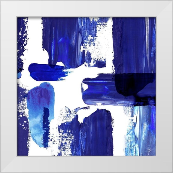 Northern Lights 12x12 White Modern Wood Framed Museum Art Print Titled - Indigo Abstract III