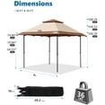 thumbnail image 3 of Quictent Pop up Canopy Tent 10'x10' Instant Outdoor Portable Gazebo Party Tent Waterproof, One Person Set up, Beige/Khaki, 3 of 9